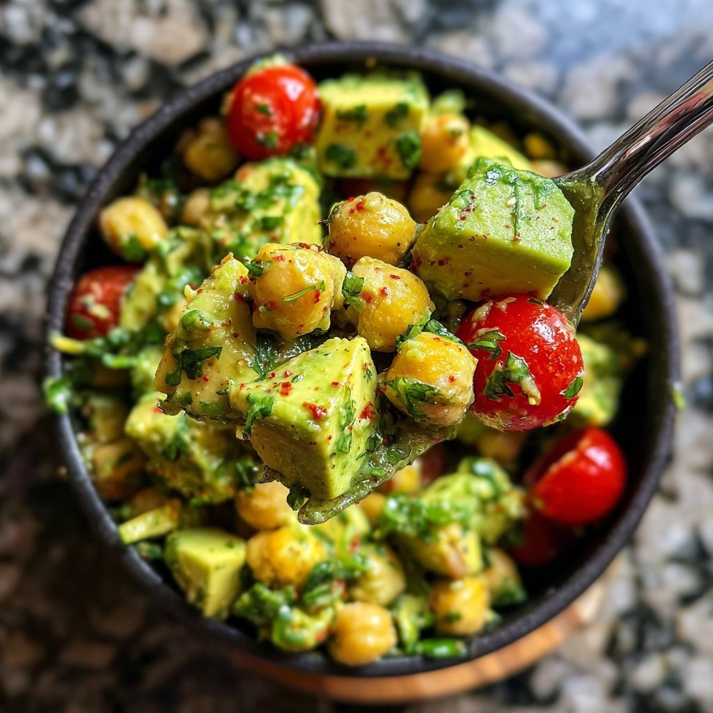 Healthy & Light Avocado Chickpea Salad