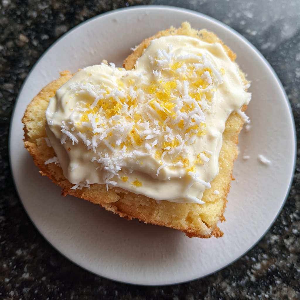 Mini Heart Cake with Lemon Frosting