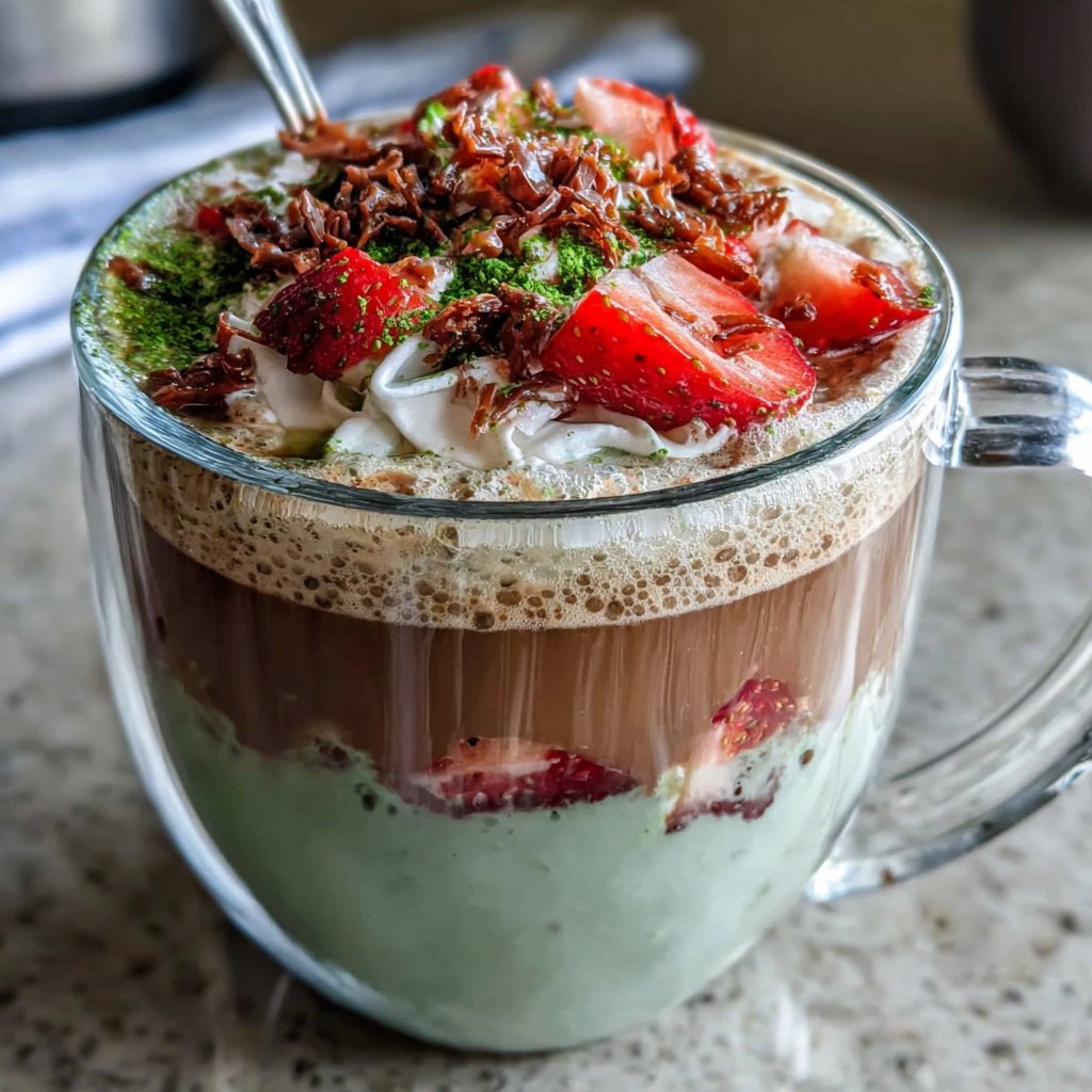 Hot Strawberry Matcha Latte
