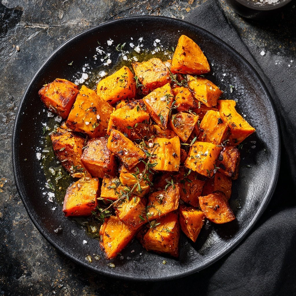 Roasted Sweet Potato Cubes