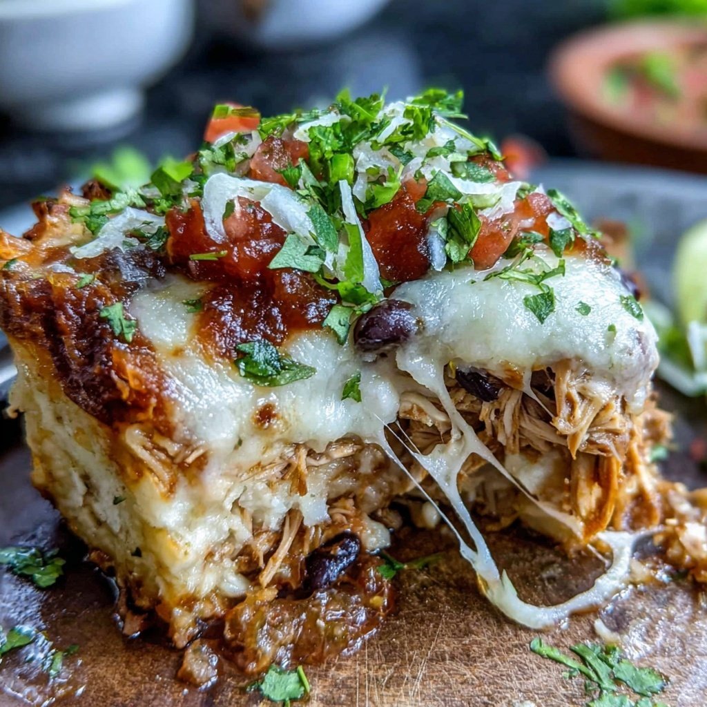 Shredded Chicken Burrito Casserole