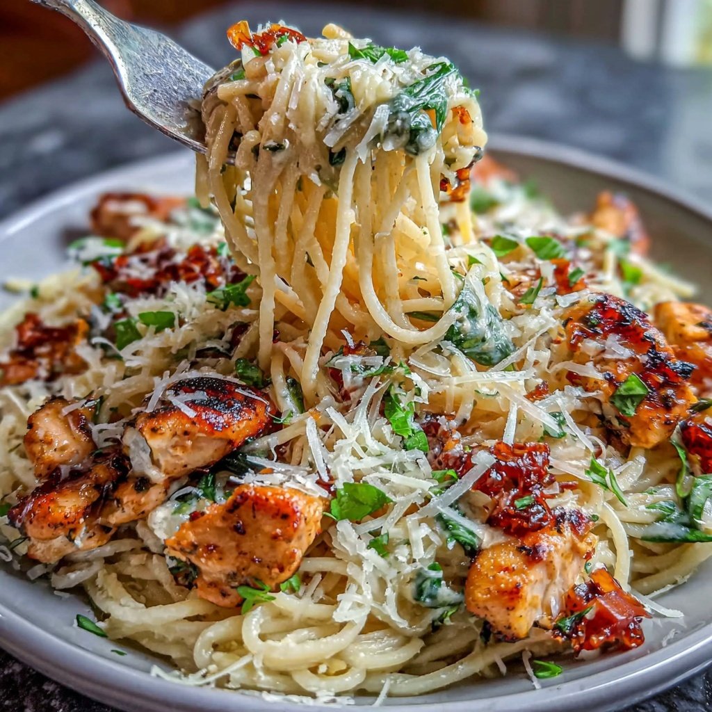 Chicken Pasta With Spinach And Garlic