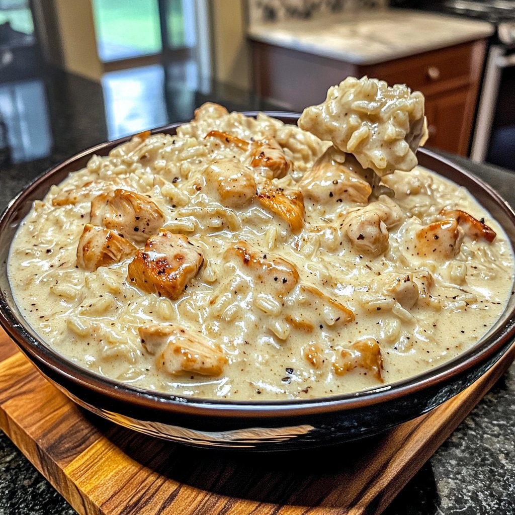 Creamy Slow Cooker Chicken and Rice