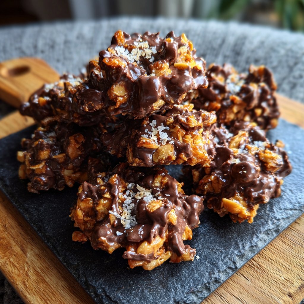 Chocolate Coconut Peanut Clusters