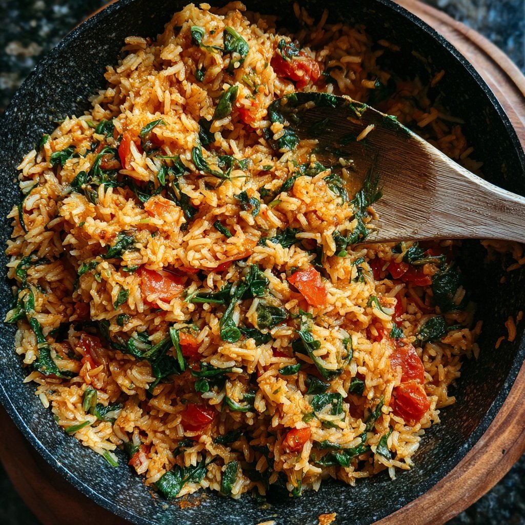Creamy Spinach Tomato Rice