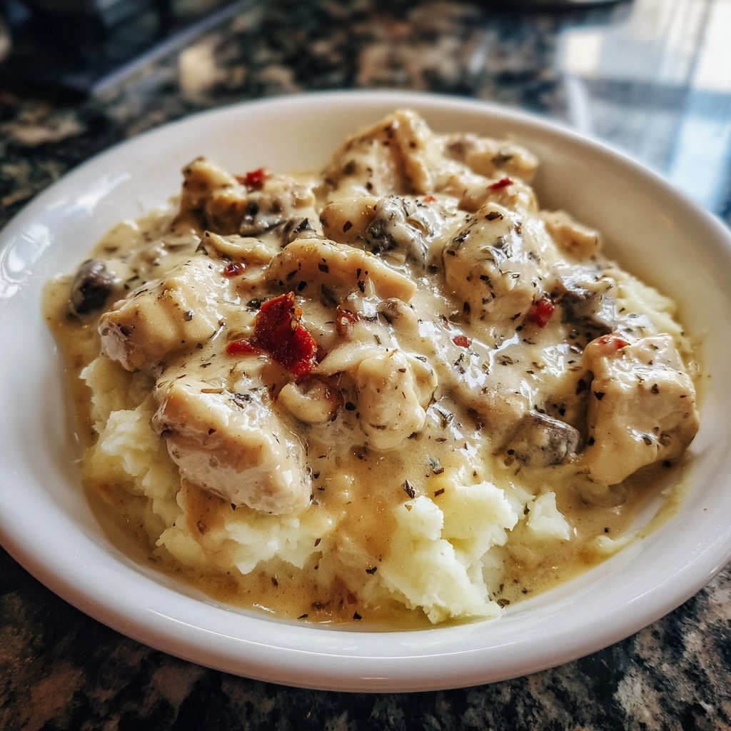 Comfort Food Creamy Chicken and Mashed Potatoes