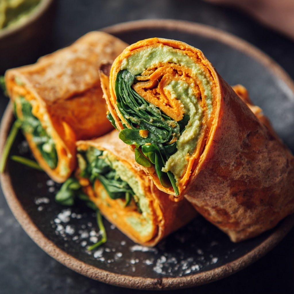 Healthy Lunch Roasted Sweet Potato Wraps
