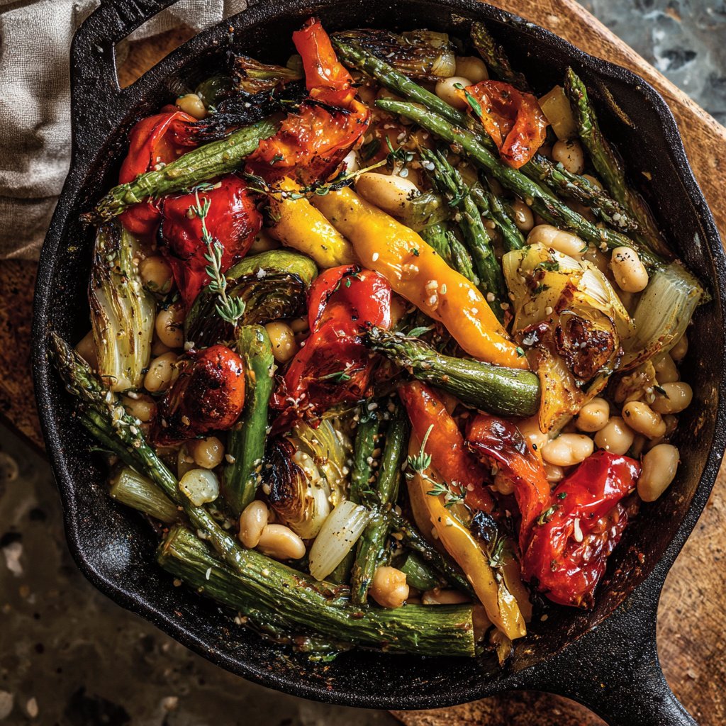 Roasted Veggie White Bean Skillet