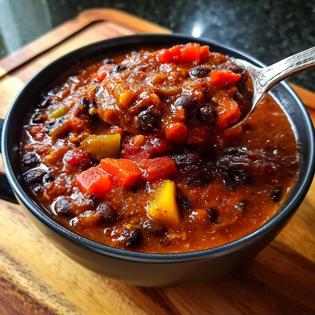 Healthy Crockpot Black Bean Chili